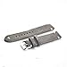 Produktbild NDYD   Vintage Handmade Leder Grau Wildleder Lederband Edelstahl Schnalle Premium Lederband 22mm Grau-Weiß Linie