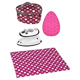 Semplix Bügelset 4-teilig mit Prym Mini-Dampfbügeleisen – Bügelunterlage, Silikonablage & Reisetasche – für Nähen, Quilten, Patchwork & Reisen