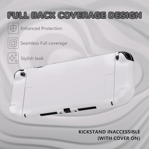 Image of PlayVital Hard Case for Nintendo Switch 2 with Extra Stand & Thumb Grip Caps | Split Design, Dockable Protective Full-Body Shell Cover for Nintendo Switch 2 | Solid Color Series, White