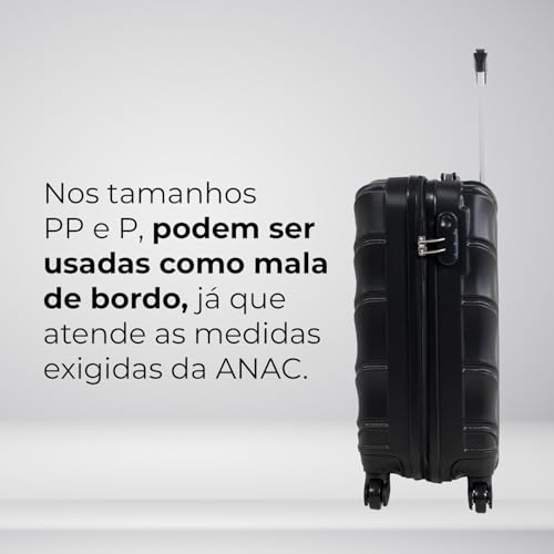 Swiss Move, Mala de Viagem, Havana, De Bordo, Pequena, 4 Rodas - Preta