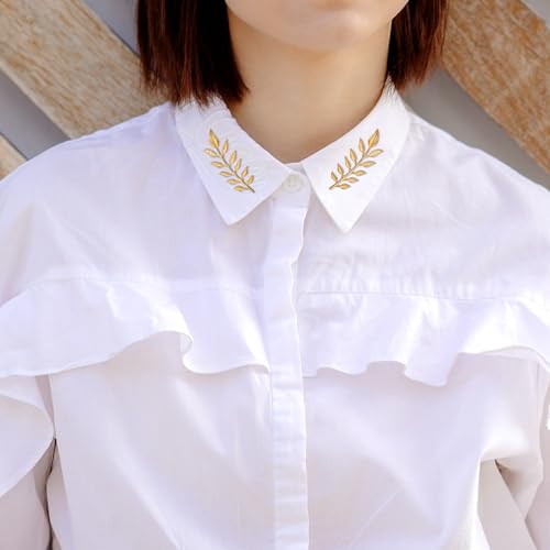 4 PCS Gentlemen Gold Leaf Brooches, Elegant Suit Brooches and Pins for Women Simple Retro Double Leaf Brooch Pins Gold Collar Pin Collar Lapel Pin Plant Leaves Brooch for Clothes Women Men, 2 Pairs - Thumbnail 4