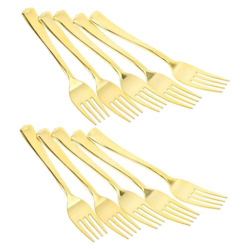 Cabilock 25pcs Plastic Forks Heavy Duty Disposable Silverware Fancy Dessert Forks for Birthday Parties Thanksgiving Christmas Celebrations
