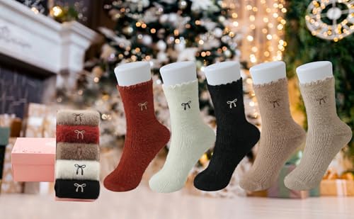 Image of SISOSOCK Cozy Womens Fuzzy Socks,Soft Push Wool Socks,Warm Gifts for Women