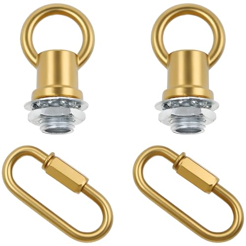 Image of Hook Rings for Light Fixture Light Fixture Hooks Nuts M10 Lighting Loops with Link Connector for Extending Light Fixture Chandelier Chains 2 PCS (Gold)
