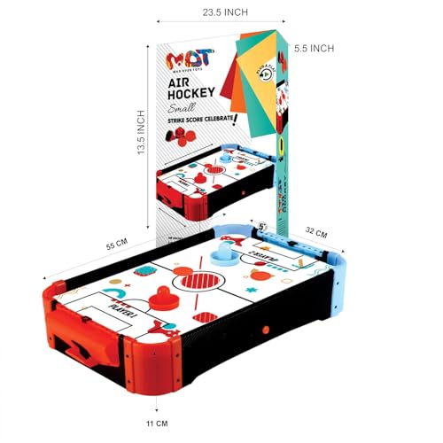 Image of Air Hockey|Portable Tabletop Electric Powered with 2 Strikers 4 Pucks | Arcade Game for Kids & Adults | Indoor Game | Best for Gifting | Made in India |Size 57cm X 32cm X 16cm