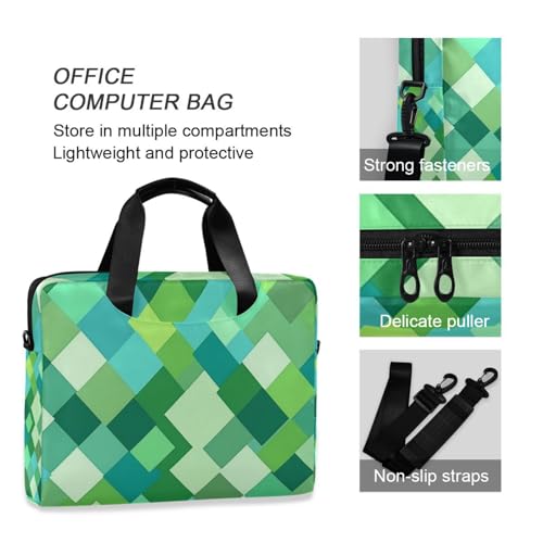 Sacoche ordinateur portable 15,6" vert turquoise rhomboïde robuste