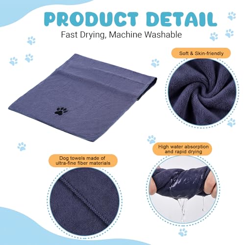 Image of 2PCS Dog Bath Supplies, Dog Bath Gloves | Dog Towels 32'' X 16'',Super Absorbent and Soft Pet Grooming Towel, Perfect Shower & Grooming Supplies for Dogs