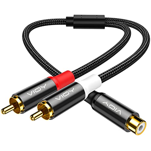 Divisor RCA hembra a doble RCA macho con blindaje para amplificador y tarjeta de sonido