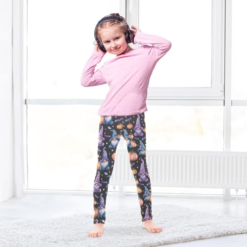 Pumpkin Dwarf Bat Stars Girls Leggings Ultra Soft Compression Yoga Gym Pants for Kids 4-10T4