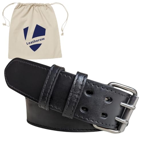 2 inch wide leather work belt for men