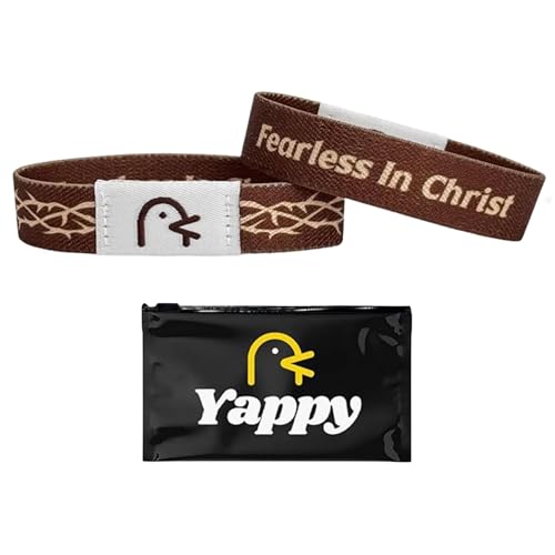 Yappy The Original Bible Verse Bracelets Daily Bible Verse Bracelet for Personalized Daily Inspiration (Fearless In Christ Regular (6.7 inches))