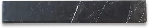 Miniatura 1 de Nero Marquina - Umbral de sillín de transición de mármol negro de 6 x 36 pulgadas, azulejos biselados individuales para cocina, baño, pared o pared