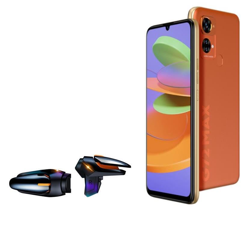 BoxWave Gaming Gear Compatible with BLU G72 Max - Touchscreen QuickTrigger Auto, Trigger Buttons Autofire Gaming Mobile FPS - Jet Black