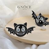GNOCE "Uroczy zły nietoperz" zawieszka koralik srebro wysokiej próby czarny platerowany damski nietoperz koralik zawieszki pasuje do bransoletki / naszyjnik Halloween biżuteria prezent dla żony córki przyjaciela