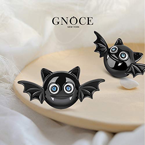 GNOCE Adorable Evil Bat Charm Bead Sterling Silver Black Plated Women Bat Bead Charms fit Bracelet/Necklace Halloween Jewery Gift for Wife Daughter Friend2