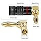 Aolso 24K vergoldeter Bananenstecker, 4 Stück 90-Grad Lautsprecheranschluss, 4,5-mm-Lautsprecheranschluss, 90-Grad-Lautsprecher-Bananenstecker für Lautsprecher Verstärker, Receiver Stereo
