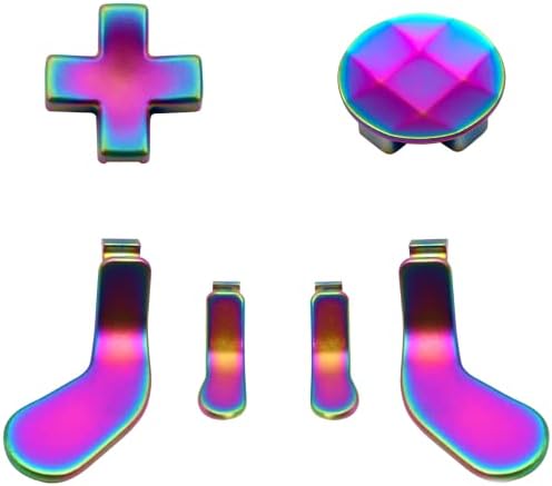 Metal D-Pads, Paddles Hair Trigger Locks Replacement for Xbox One Elite Controller Series 2 & Series 1 & Elite Series 2 Core(Multicolor)