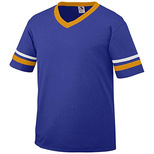 Amazon.com: Augusta Adult Striped Sleeve Jersey, Purple/Gold/White