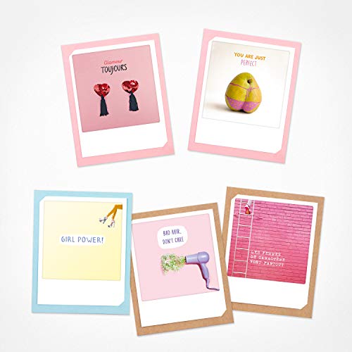 PICKMOTION Girl Power - Set di 5 carte doppie