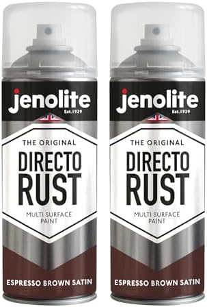 JENOLITE Directorust Spray Paint Satin Finish | SAGE GREEN | 400ml | Direct To Rust Spray Paint For Metal | All-In-One Multi Surface Paint for Metal, Wood, Plastic, Ceramic | RAL 7494C