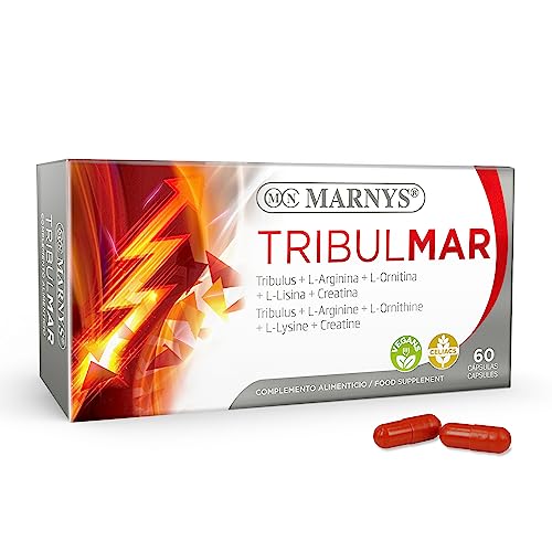 Marnys Tribulmar Con Tribulus, L-Arginina, L-Ornitina, L-Lisina y Creatina, Para Resistencia y Potencia Muscular, Vida Activa y Ejercicio Físico Intenso, 60 Cápsulas vegetales