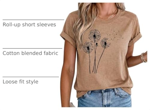 Maqiya Womens Cute Make A Wish Dandelion Printed Tshirts Graphic Tees Tops by MaQiYa - Used condition - US$7.75