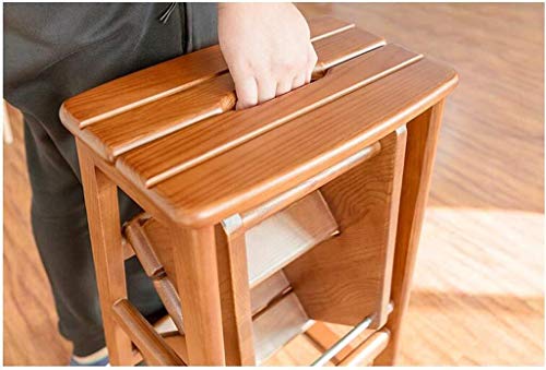 Silla de madera maciza convertible en escalera de tres niveles premium 4