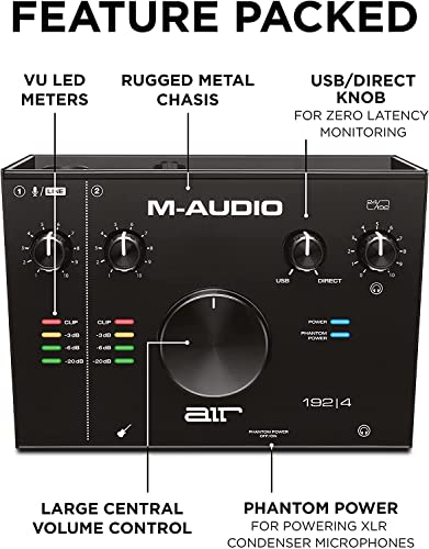 Recording Studio Package - Akai Professional Mpd218 Beat Maker Usb Midi Controller, M-Audio Air 192|4 Audio Interface, Xlr Microphone And Headphones #TOP4