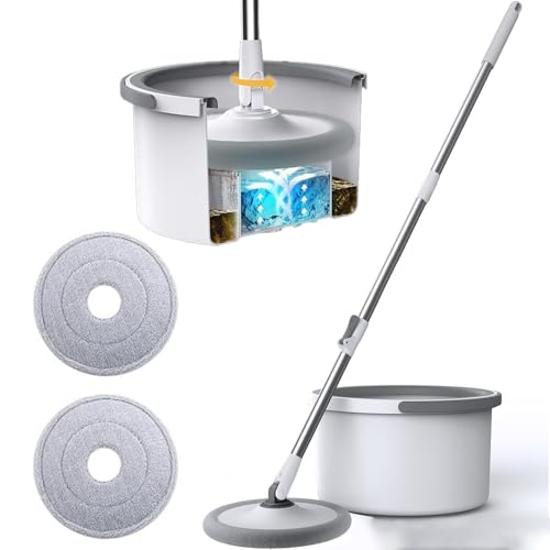 La mejor selección de Lavadora y Exprimidora que Puedes Comprar On-line. 45 Trapeador Con Exprimidor, Mop, Incluye 2 Almohadillas de Repuesto (Se Pueden Lavar y Secar), Color Blanco, Cubo Separador de Agua Limpia y Sucia, Cubeta Con Exprimidor, Trapeador...