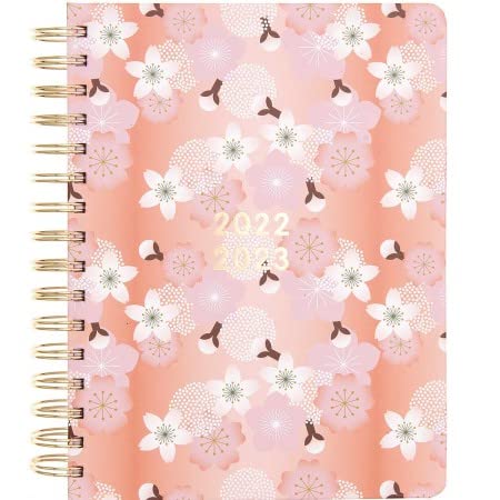 Agenda Scolaire 2022/2023 - Sakura - Grand modèle - Orange - 17 mois Cover