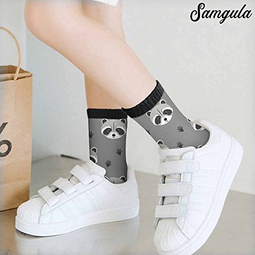 Image of Crew Socks for Woman Size 6-8 Tropical Wildlife Bright Teal Girls Socks