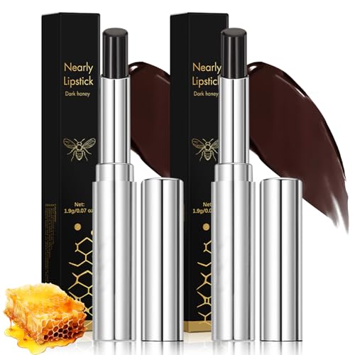 Noir Honey Lipstick Moisturizing Lip Color Nourishing Lip Balm Honey Noir Lipstick Suitable for All Skin Tones Natural Lip Care Long-Lasting Moisturization Non-Sticky (2Pcs Black)