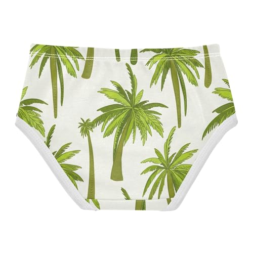 Cotton Toddler Girls Underwear Green Palm Trees Beige Girl Panties Cute Durable Undies Kids Briefs 2t2