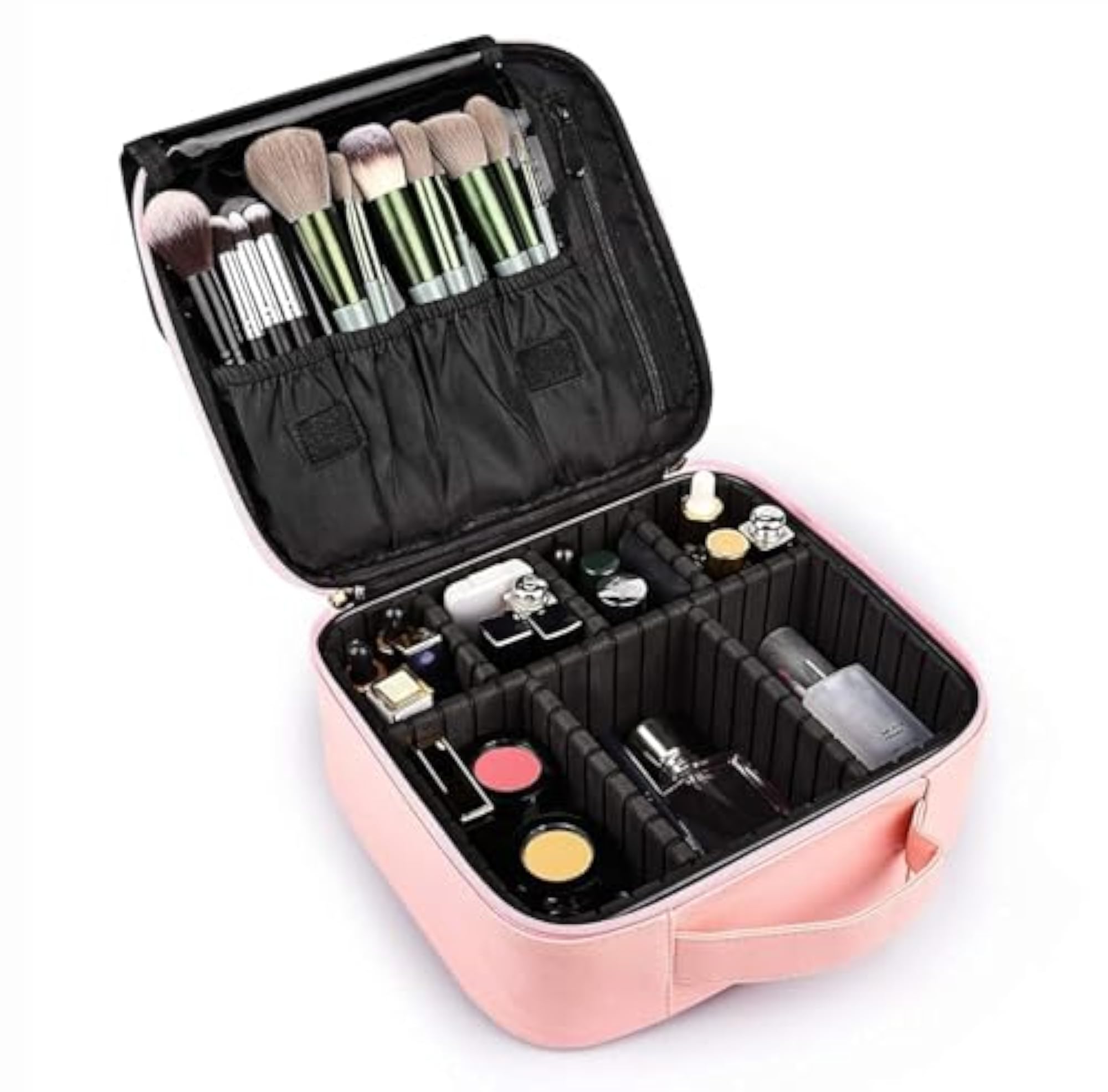 Nylon Cosmetic Bag for Women, Makeup Organizer with Dividers