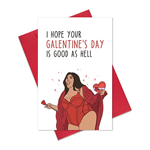 Ogeby Lustige Galentinstagskarte für sie, Happy Galentines Day Karte für Frauen Bestie, I Hope Your Galentines Day Is Good as Hell Cover