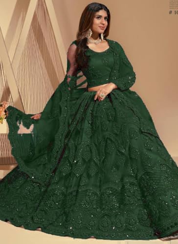 Image of ZAALIMA FASHION Women's Semi Stitched satin blend Lehenga Choli with Embroidered Pattern Unstitched Blouse and Dupatta Set | Women's Lehenga Cholis