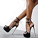 DQS Sandales à Talons Hauts en Cuir 16cm Chaussures à décapant été Sexy Chaussures de fête de Mariage Femmes Gladiateur Plate-Forme Sandales