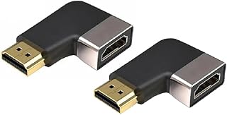 2 Pack HDMI 8K Extender, 90 Degree Left Angle HDMI 2.1 Version Male to HDMI 2.1 Version Female Extension Adapter Connector Coupler, 8K@60Hz