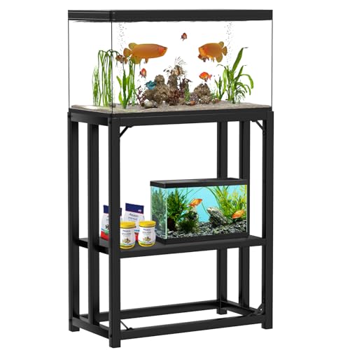 ZSLTLDU 20 Gallon Fish Tank Stand, 20 Gallon Aquarium Stand, 24.8\" L x 13\" W Reptile Tank Stand, Metal Adjustable Tank Stand for Home Office, 660LBS Capacity