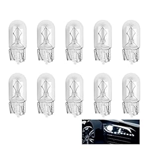 10 Packs 501 W5W Bulbs T10 Car Light Halogen, Enhanced Interior & Exterior Car Lighting, 12V 5W Ultra Bright, Universal Compatibility for Sidelights, License Plate, Reverse Parking, Dashboard Lamp