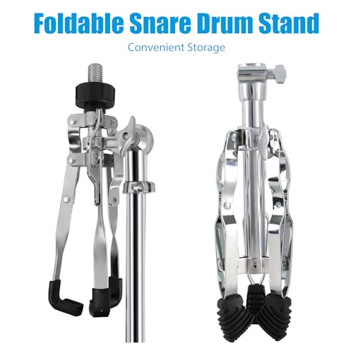 EASTROCK Snare Drum Stand Upgraded Height Adjustable with Drum Bracket Double Braced, Fit 10-14 Inches Dia Snare Drum Base Height Adjust From 14.5 inch to 22.4 inch - Thumbnail 6
