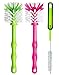 Produktbild Reinigungsbürste 3er Pack  Spülbürste für Mixbehälter und Messer - Ideales Zubehör zum Reinigen von Küchenmaschinen, Standmixer u.v.m. Bürste (1x Grün/ 1x Pink/ 1x Grün)