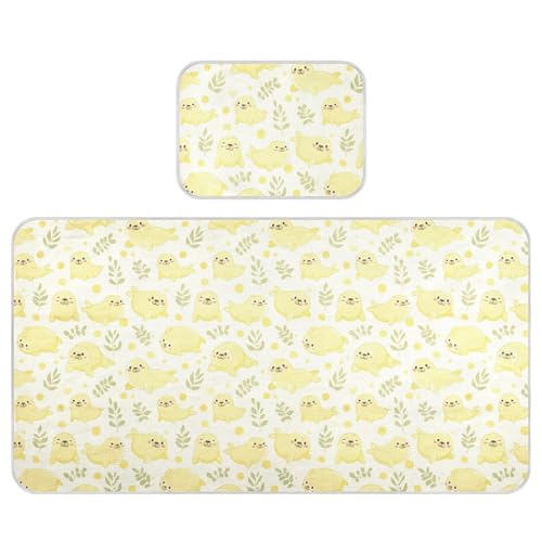 Baby Yellow Playful Seals Cooling Baby Fitted Crib Mattress 28
