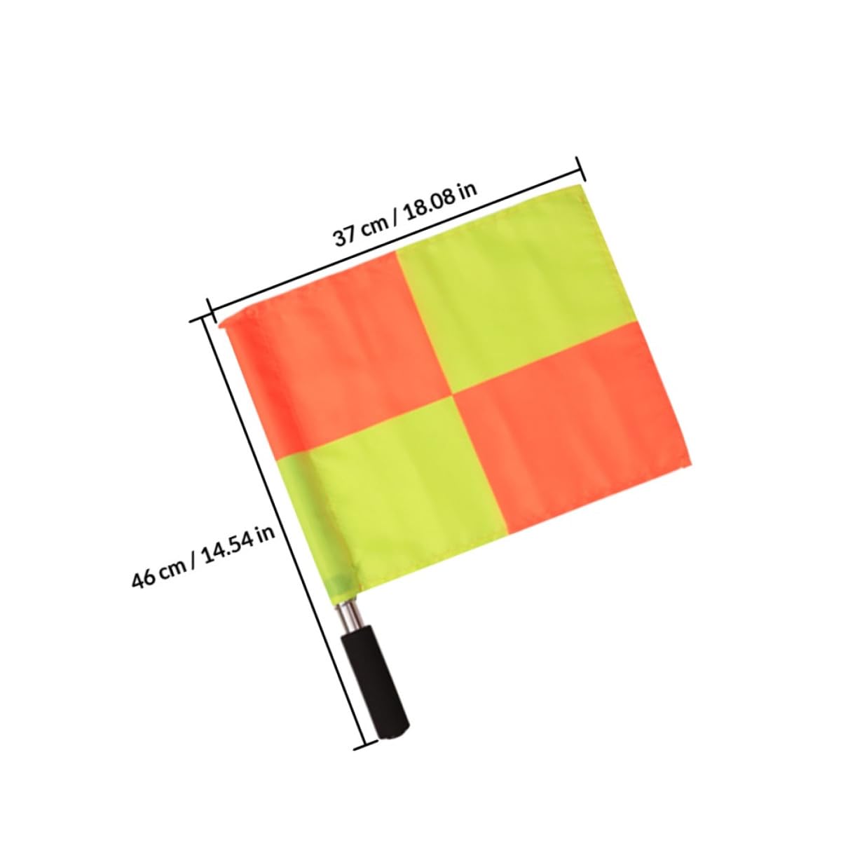 Angoily Set 2 Bandiere Arbitro Calcio a Scacchi 50x40 Cm in Poliestere, Bandierine Guardalinee Visibili per Partite e Allenamenti di Calcio, Accessori Kit Arbitro Sportivo Stile