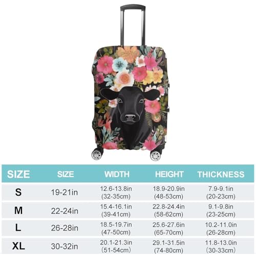 Steer Floral Luggage Cover, Washable Elastic Suitcase Cover Protector Fit 18-32 Inch Luggage2