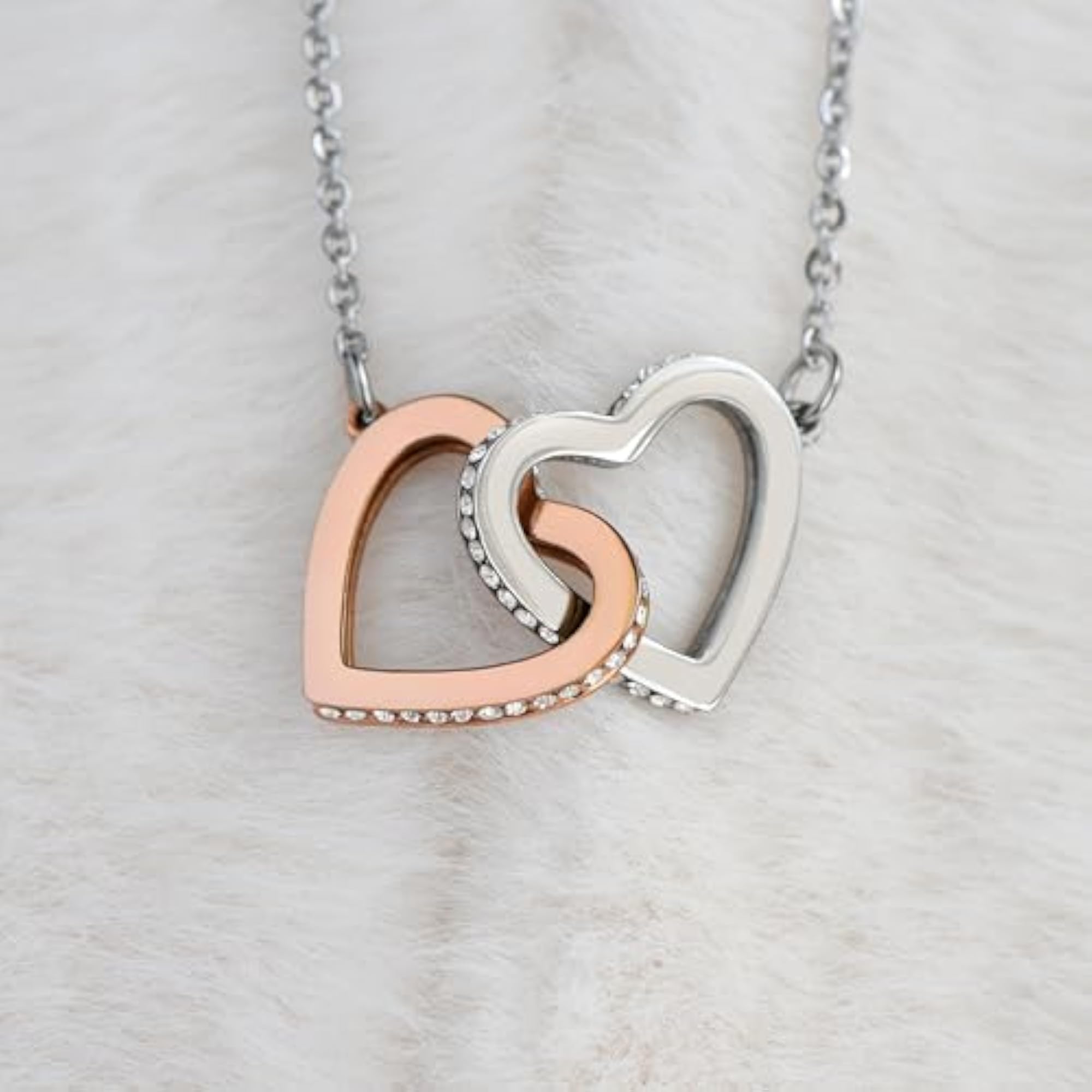 925 Sterling Silver Interlocking Hearts Necklace Gift Set
