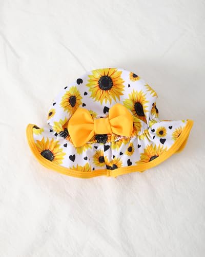 Image of SODLON Baby Girl Swimsuit Long Sleeve One-Piece Infant Bathing Suit 3M-3T