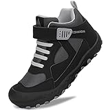 Mishansha Wanderschuhe Kinder Trekkingschuhe Jungen rutschfeste Freizeit Schuhe Atmungsaktiv Bergschuhe Rauchig Dunkelschwarz Gr.29