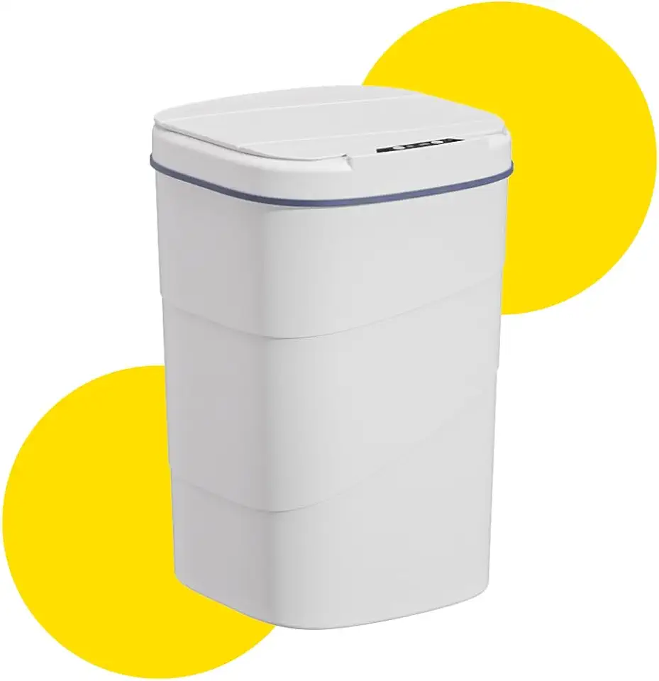 Lixeira Inteligente Automática com Sensor de Aproximação, 18 Litros, Branca, para Banheiro, Cozinha, Escritório, Sala de Estar
