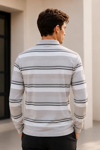 Image of Full Sleeve Polo T Shirt for Men Cotton with Pocket and Collar - Regular Fit Tshirt